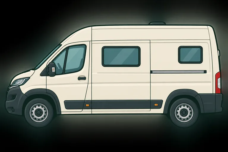 Kampervan: zwykły bus z wysokim dachem i oknami w zabudowie